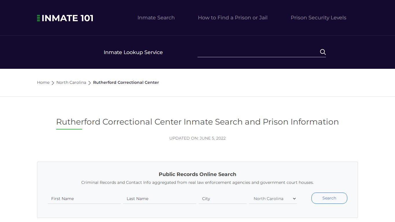 Rutherford Correctional Center Inmate Search, Visitation ...
